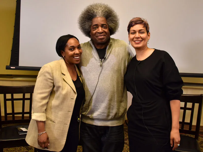 Three Scholars Posing for Group Photo.